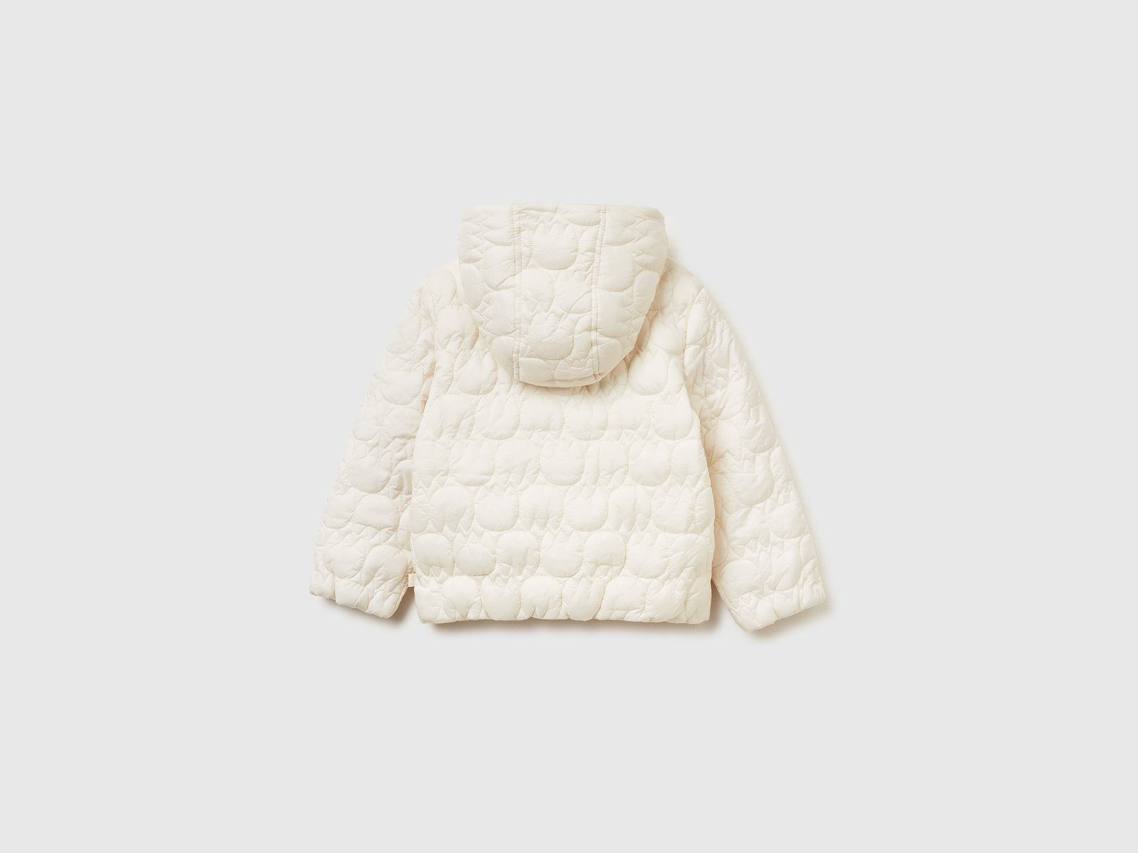 Giubbotto imbottito in nylon "Rain Defender" da bimba bianco panna 2 | Benetton Outlet