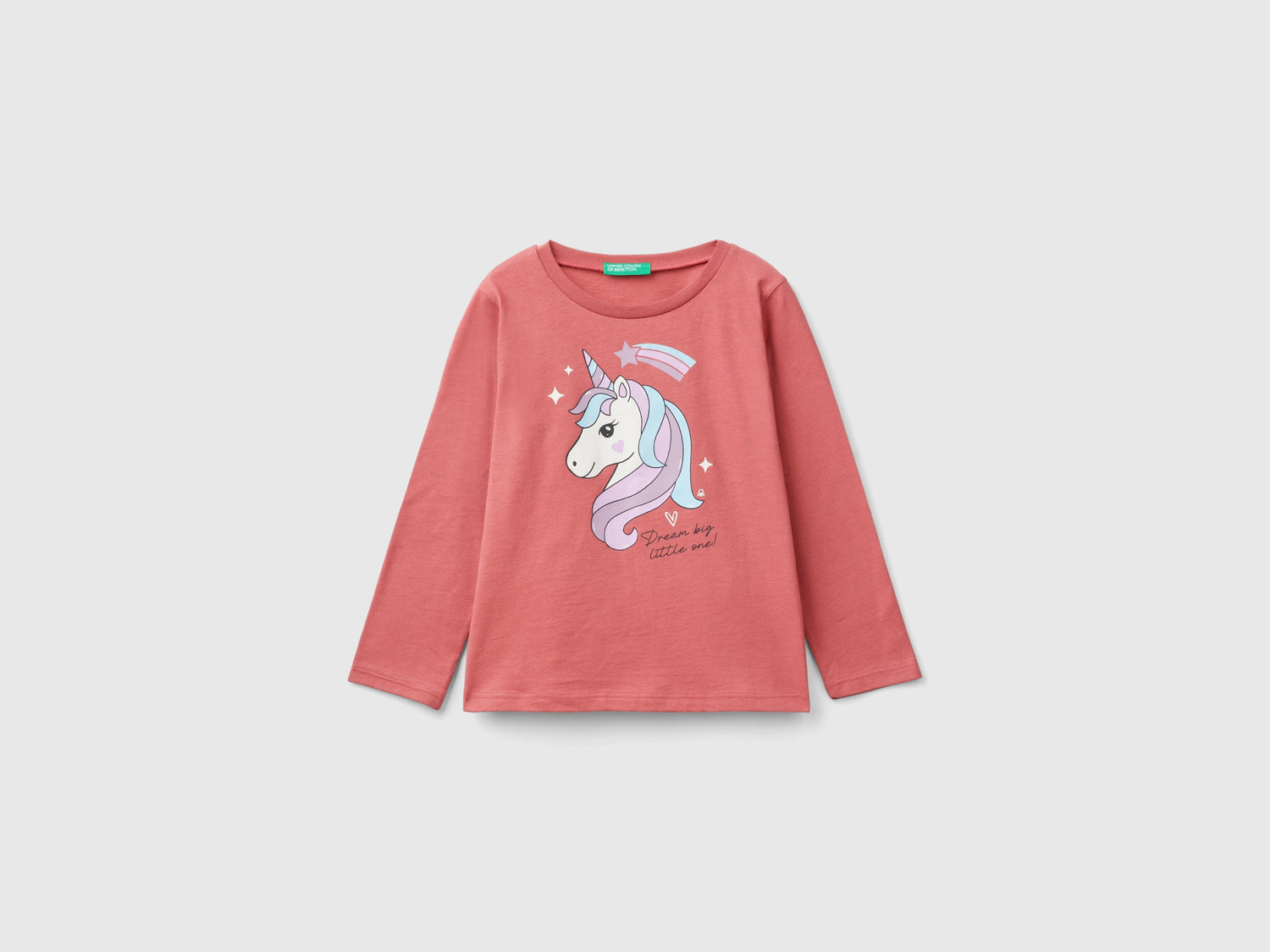 Maglietta regular fit con stampa da bimba malva | Benetton Outlet