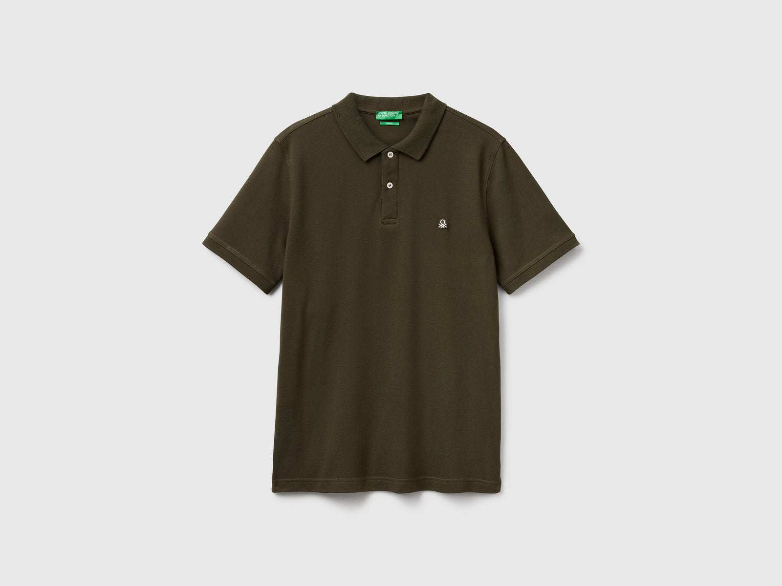 Polo slim fit da uomo verde scuro | Benetton Outlet