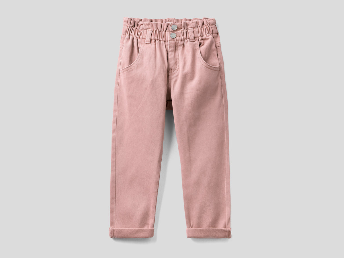 Pantaloni paperbag in cotone