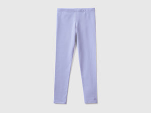 Leggings in cotone stretch con logo