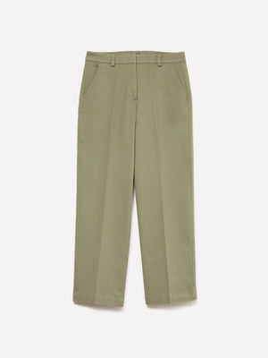 Pantaloni verde scuro a vita alta