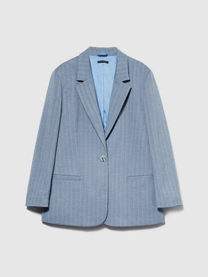 Blazer gessato boy fit