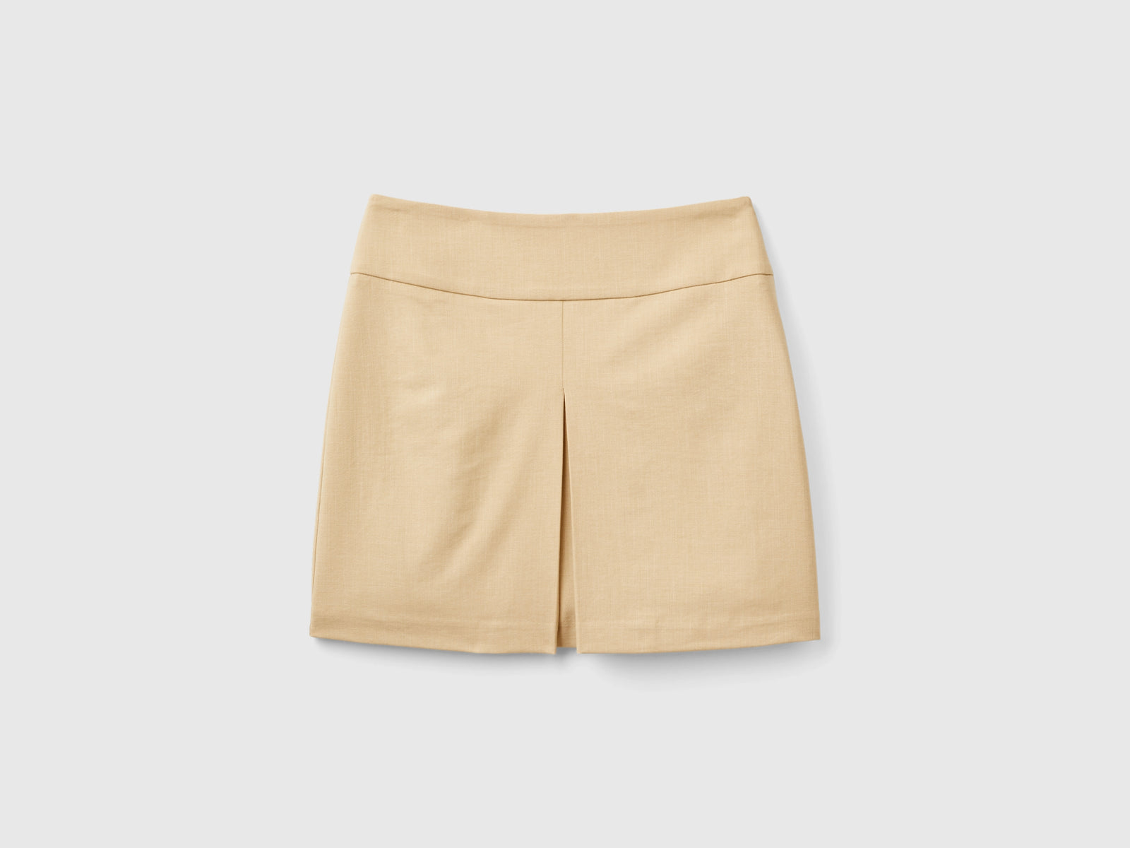 Minigonna a vita alta da donna beige | Benetton Outlet