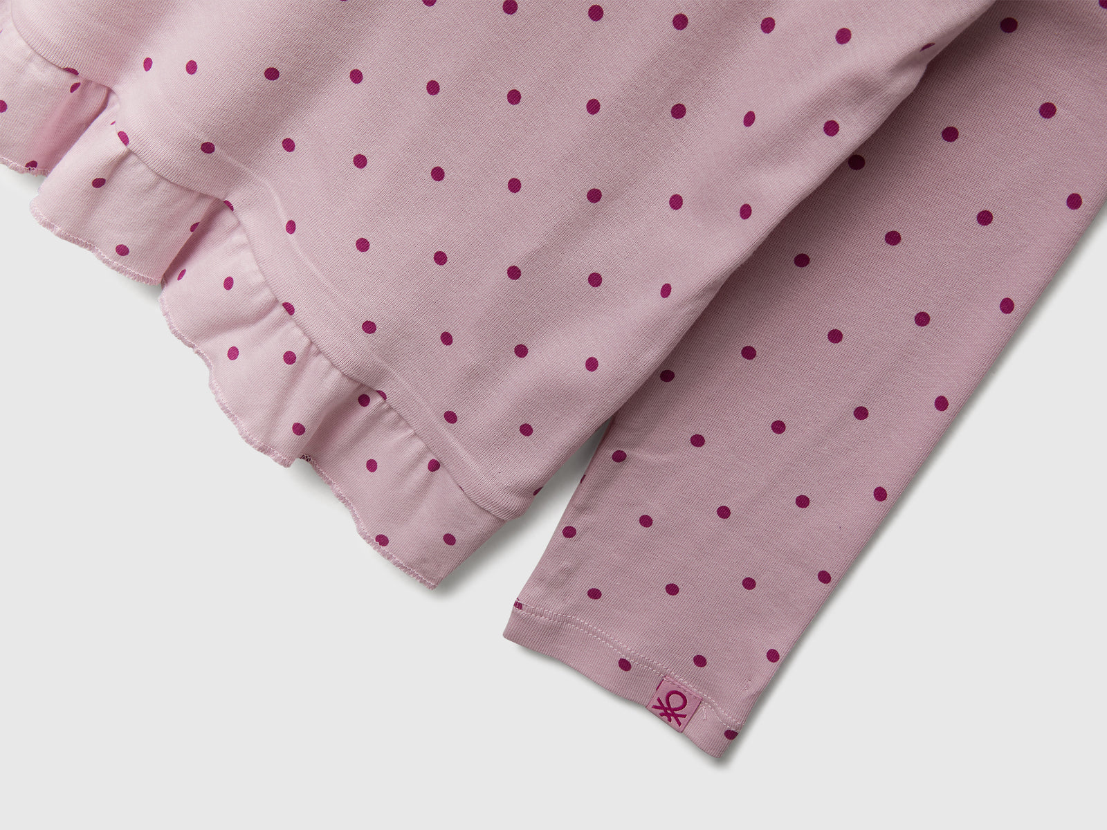 Pigiama con stampa pois da bambina rosa 3 | Benetton Outlet