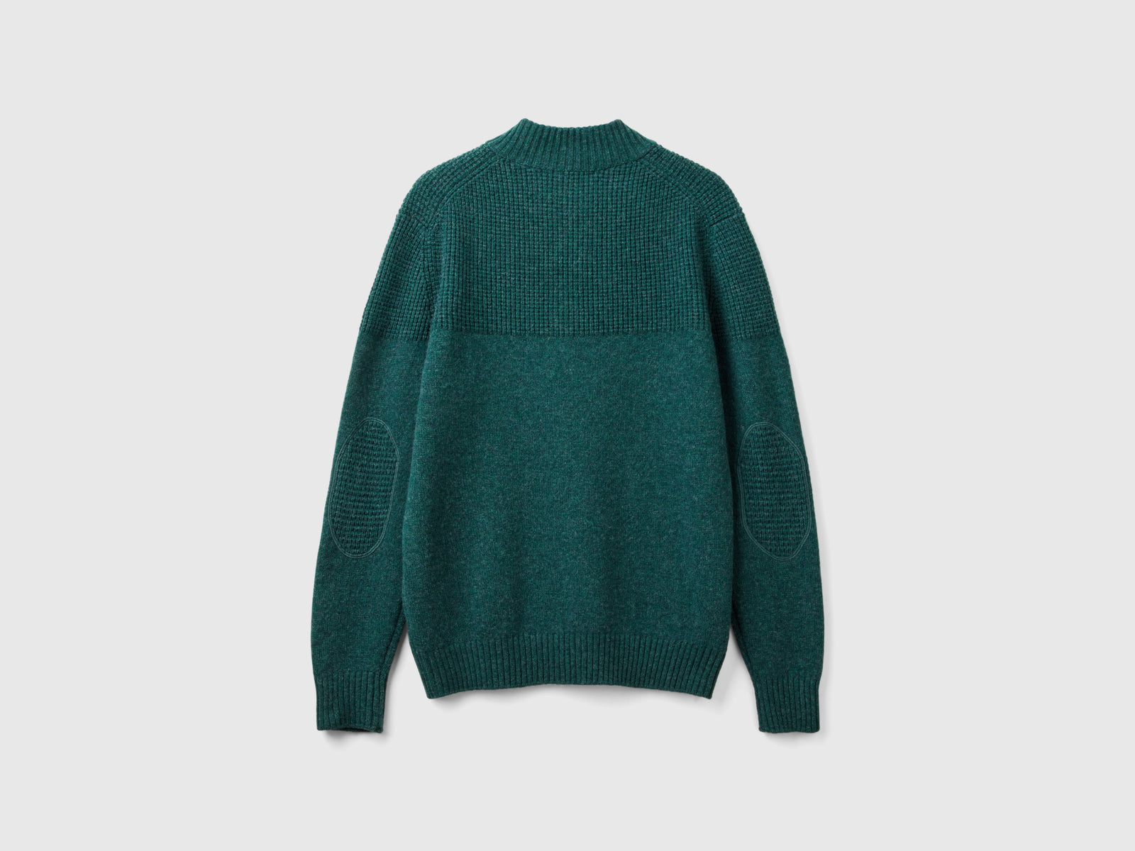 Maglia con collo alto in pura lana Shetland da uomo verde 2 | Benetton Outlet