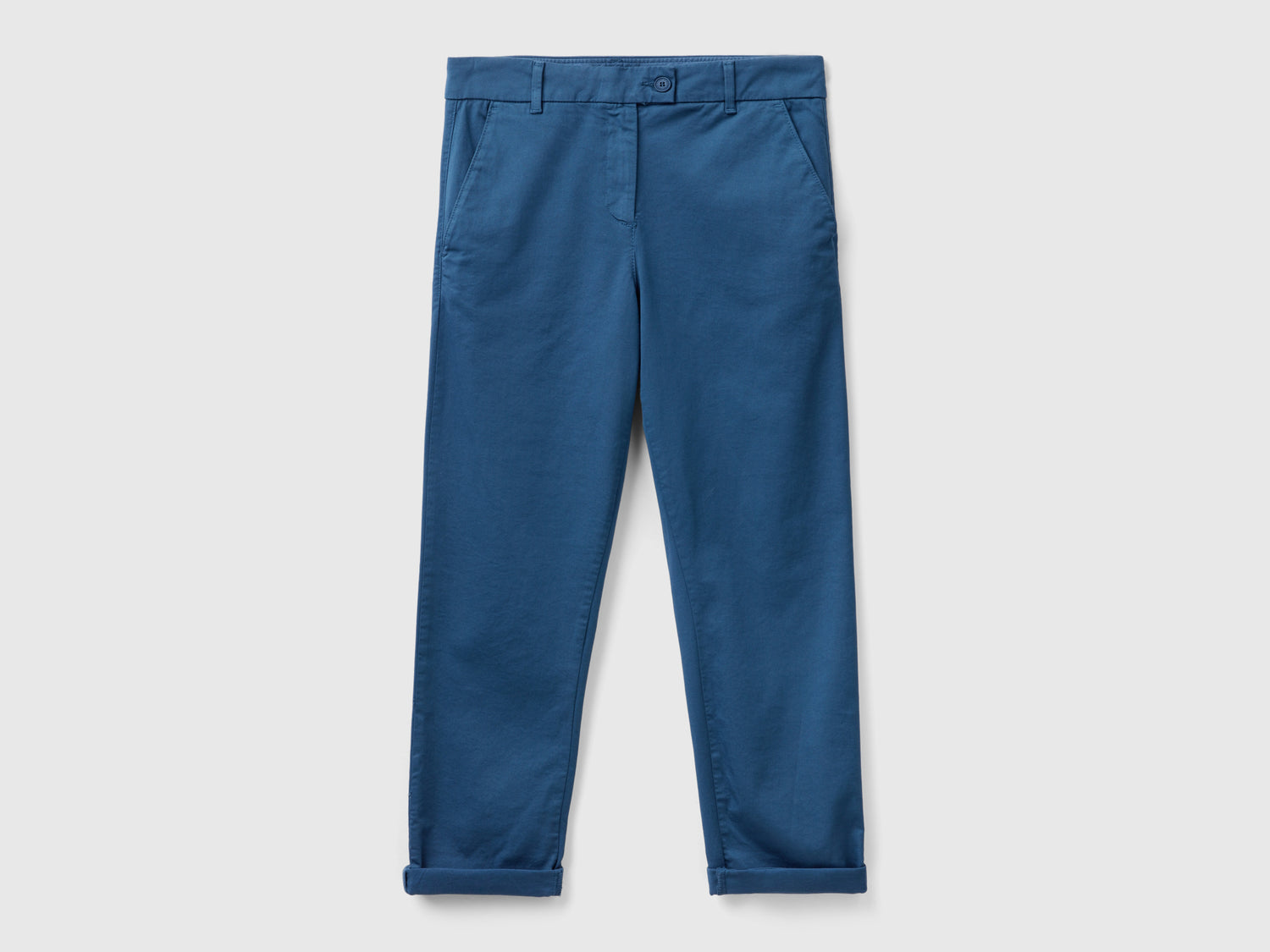 Pantaloni chino in cotone stretch da donna avio | Benetton Outlet