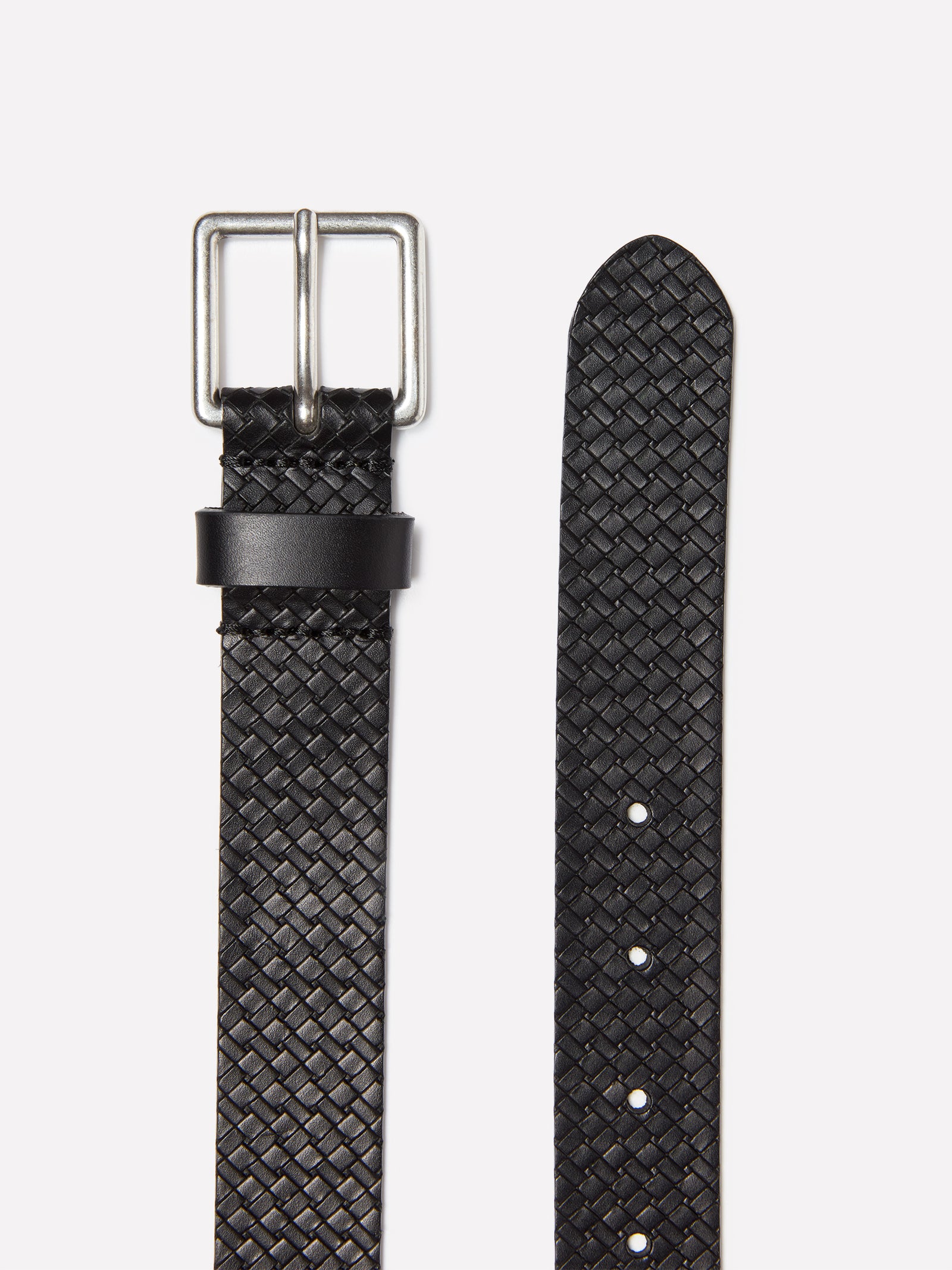 Cintura in pelle effetto intreccio da uomo nero 2 | Sisley Outlet