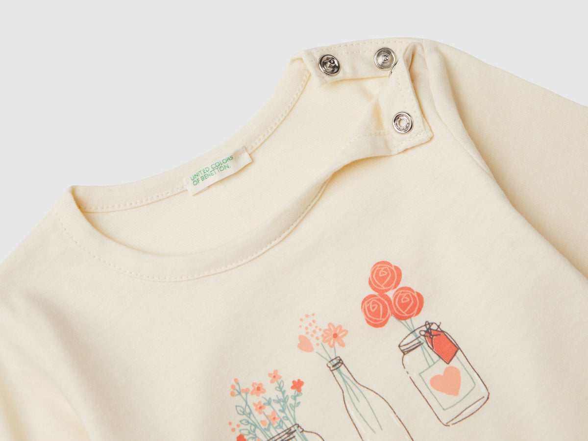 T-shirt a manica lunga in caldo cotone bio