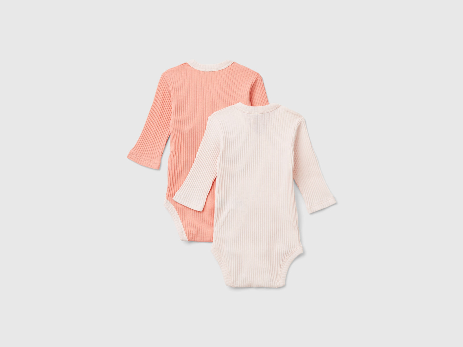 Due body manica lunga a costine da neonato multi-color 2 | Benetton Outlet