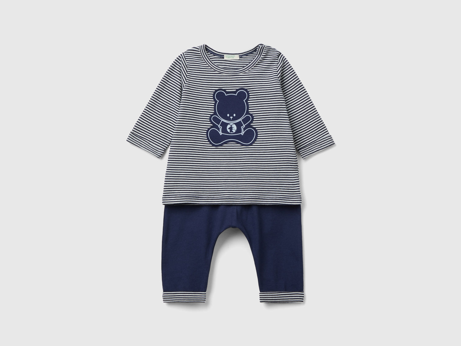 Completo 100% cotone biologico da neonato blu scuro | Benetton Outlet