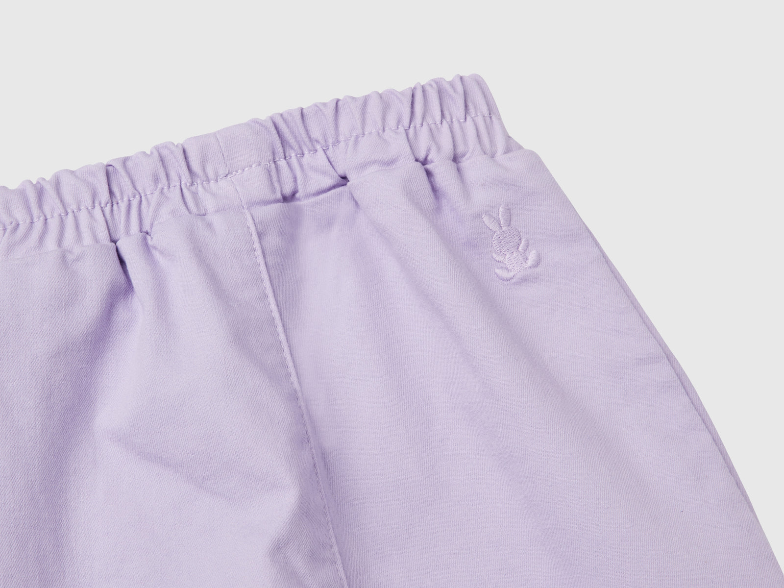 Pantaloni stretch con coulisse da neonato lilla 2 | Benetton Outlet
