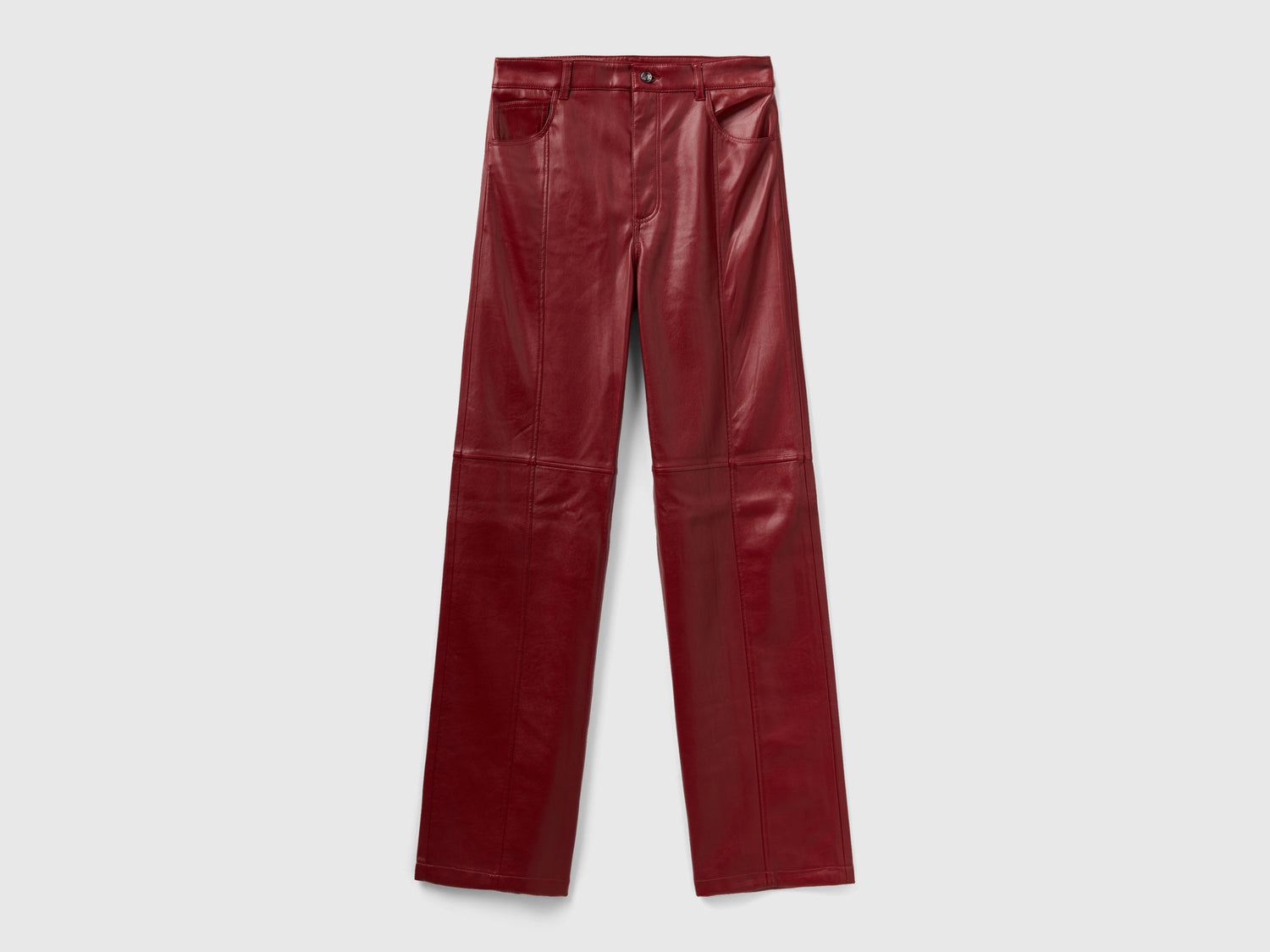 Pantaloni in tessuto spalmato da donna bordeaux | Benetton Outlet