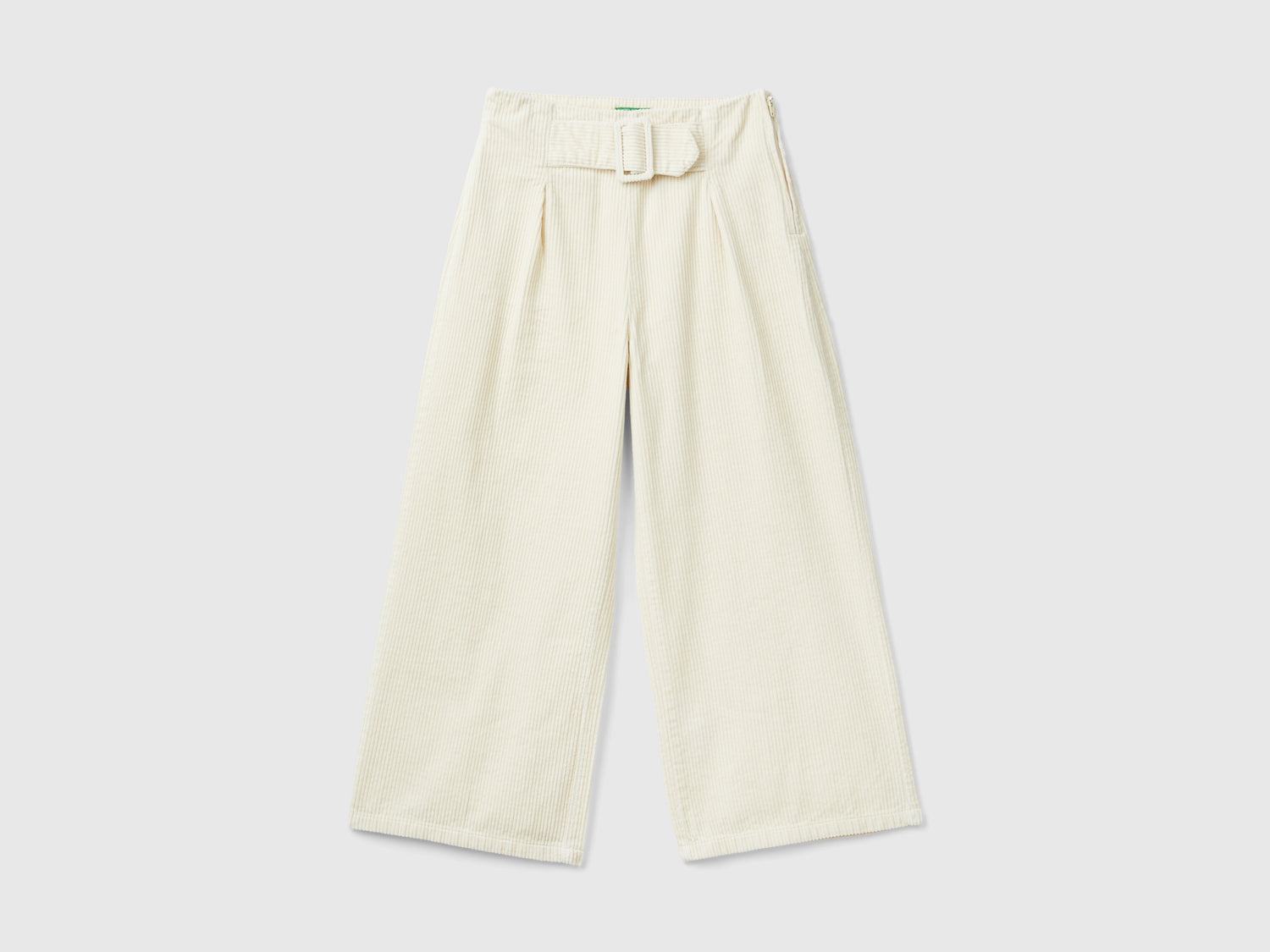 Wide-fit velvet trousers da bambina bianco panna | Benetton Outlet