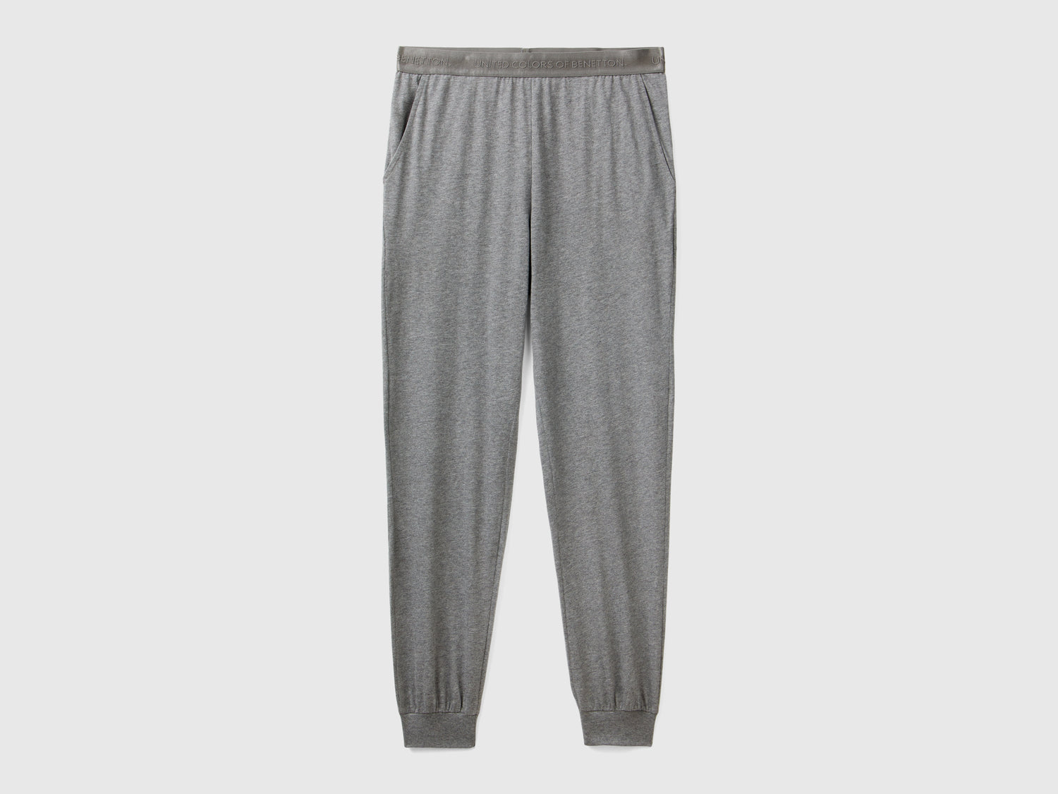 Pantaloni in puro cotone da donna grigio scuro | Benetton Outlet