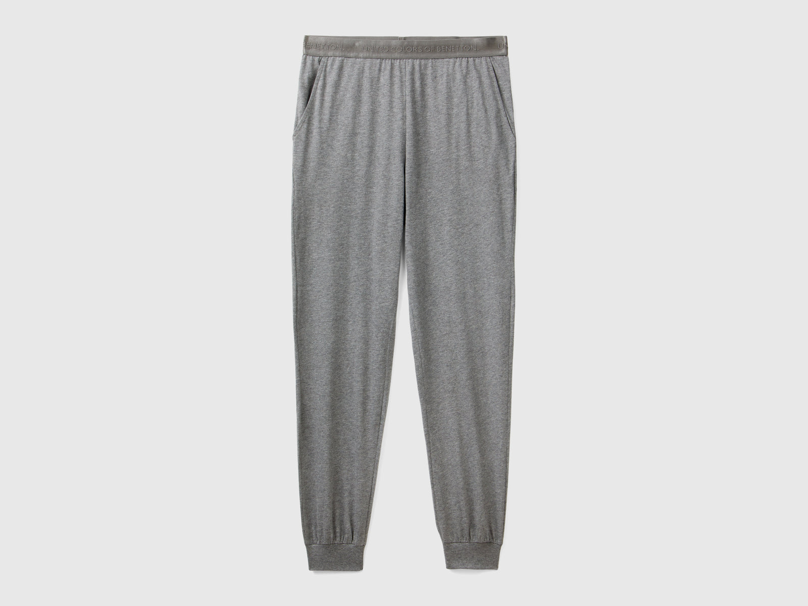 Pantaloni in puro cotone da donna grigio scuro | Benetton Outlet