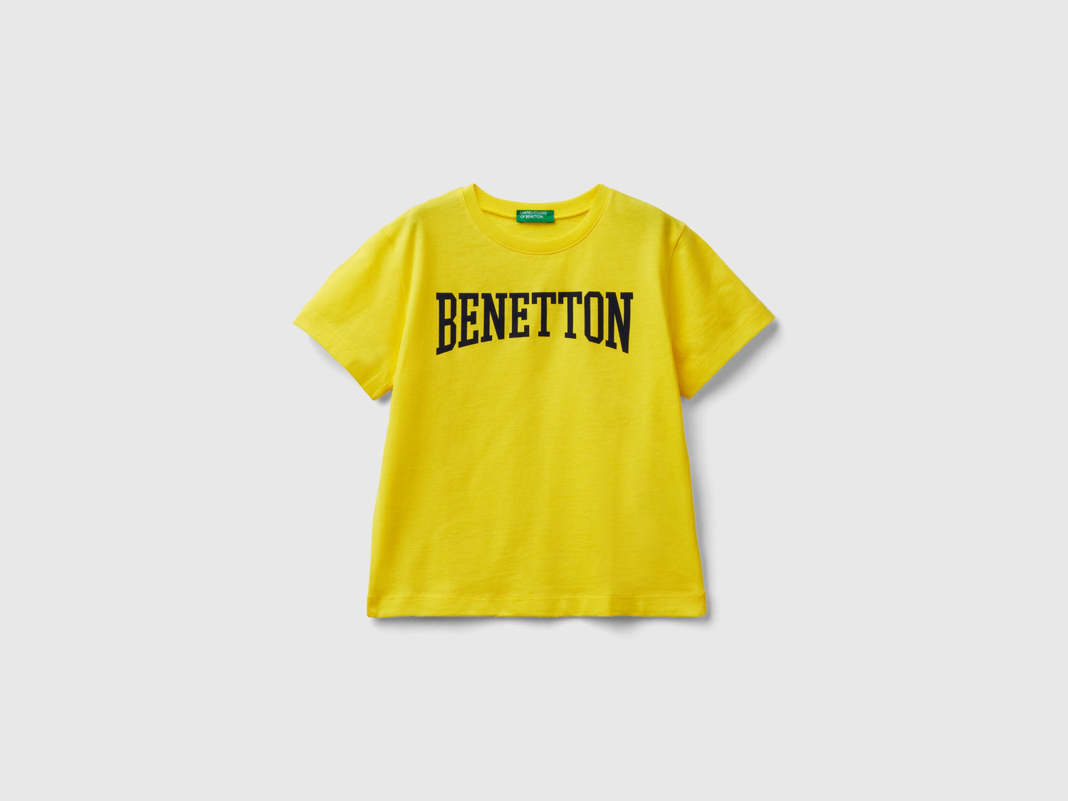 T-shirt 100% cotone con logo da bimbo giallo | Benetton Outlet