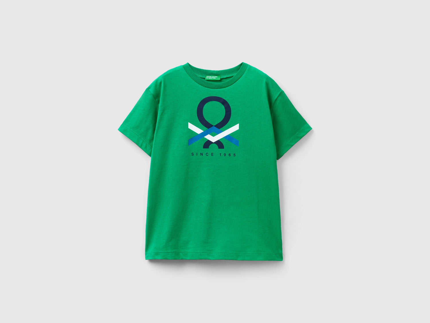 T-shirt 100% cotone bio da bambino verde | Benetton Outlet