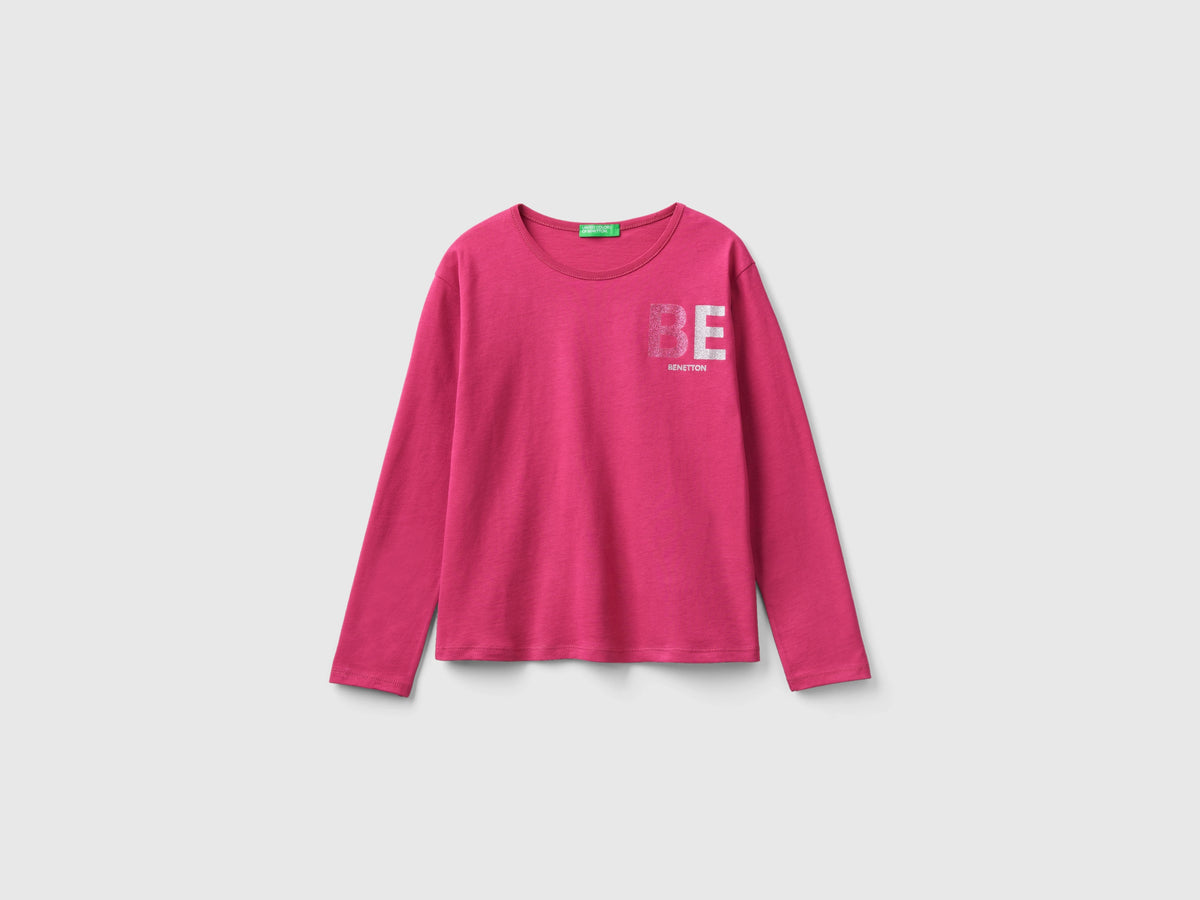 T-shirt in caldo cotone bio con glitter