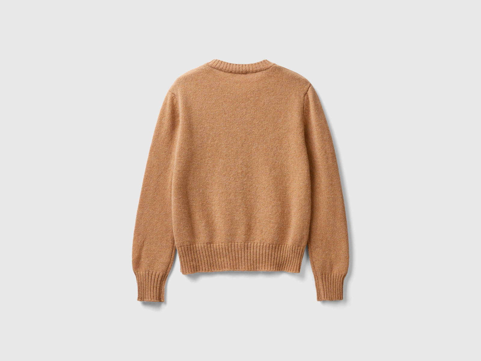 Cardigan in pura lana Shetland da donna cammello 2 | Benetton Outlet