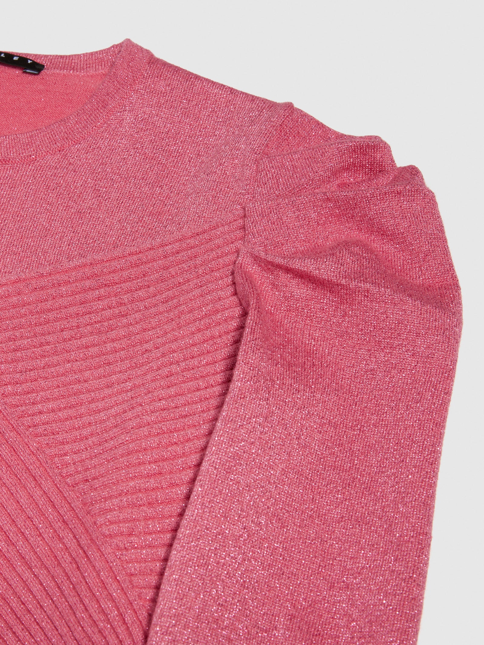 Maglia asimmetrica con lurex da bambina rosa 2 | Sisley young Outlet