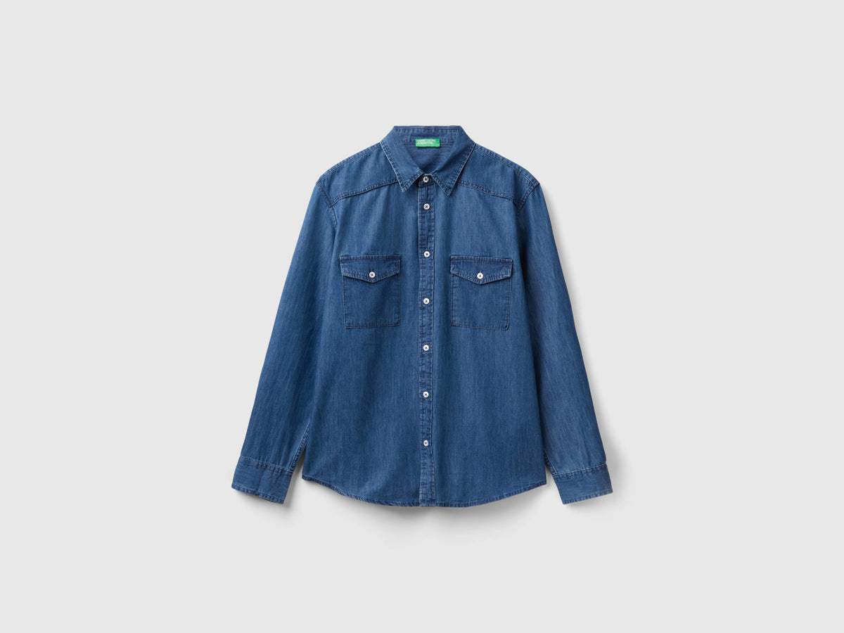 Camicia regular fit in chambray