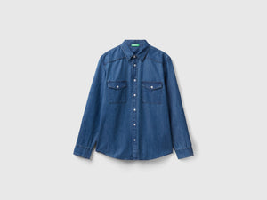 Camicia regular fit in chambray