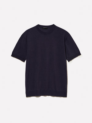 Maglia blu a maniche corte