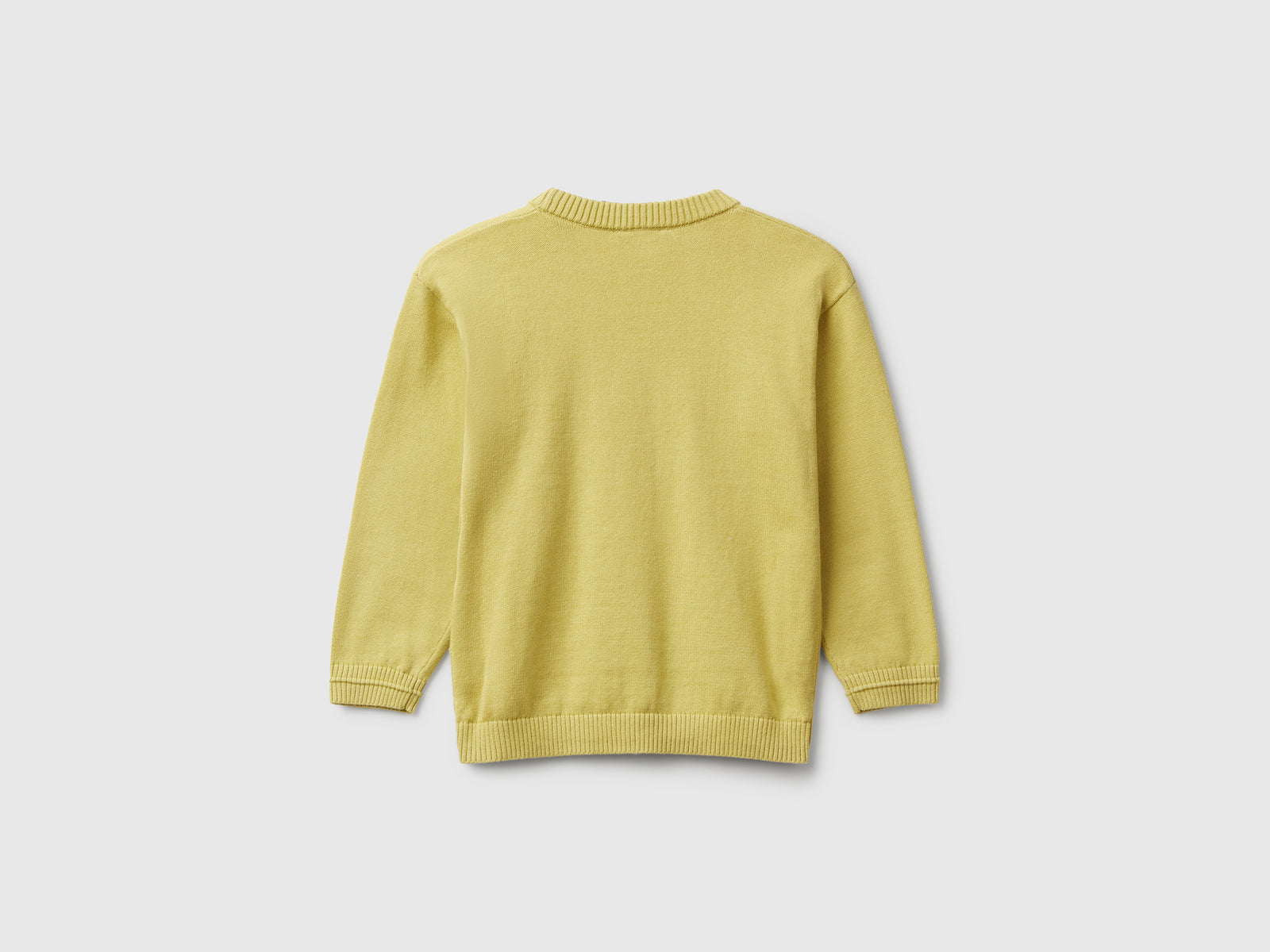 Maglioncino in puro cotone con logo da bimbo giallo 2 | Benetton Outlet