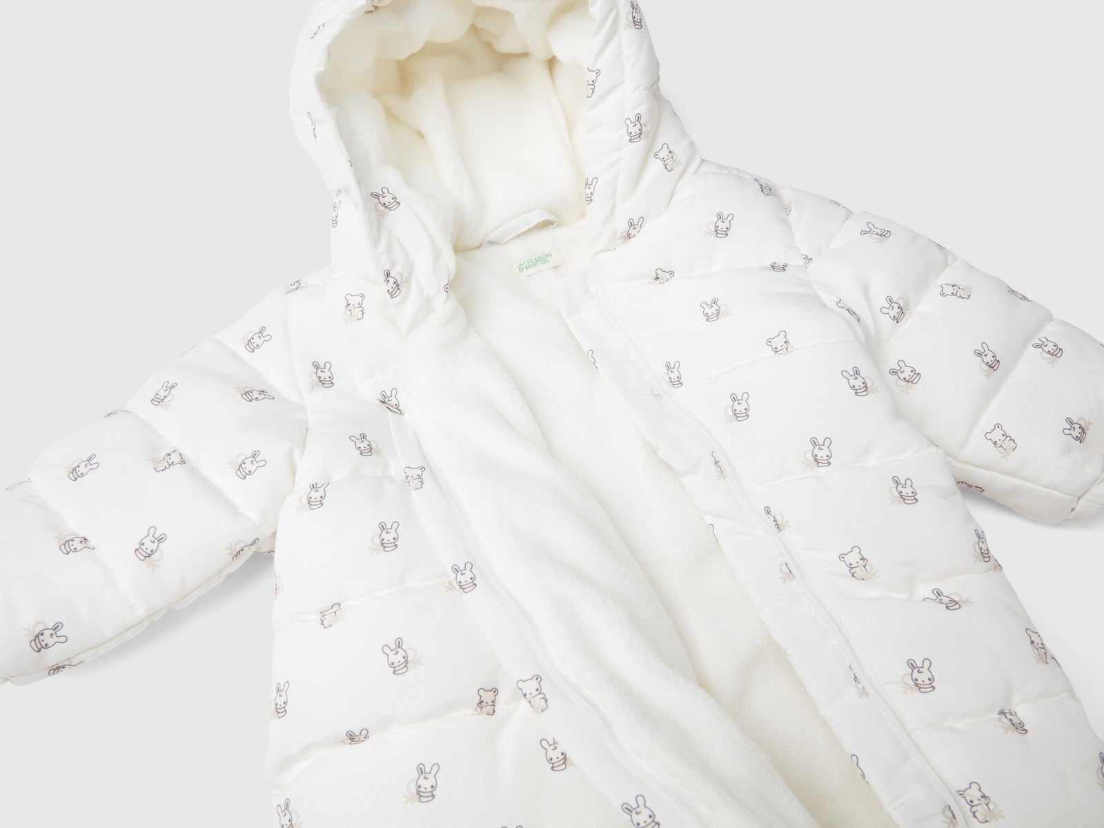 "Rain Defender" padded one-piece suit da neonato bianco panna 3 | Benetton Outlet