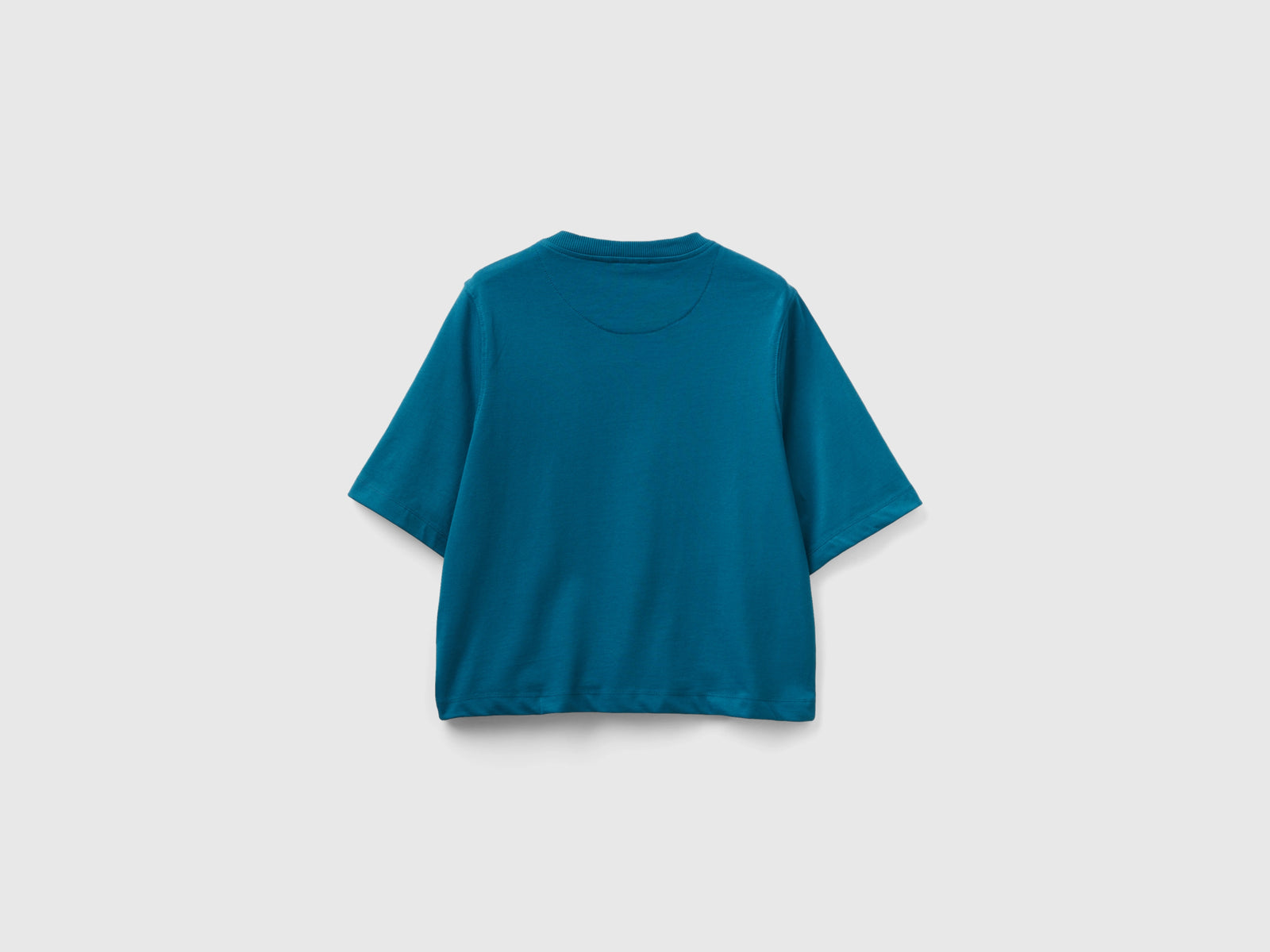 T-shirt boxy fit 100% cotone da donna verde ottanio 2 | Benetton Outlet
