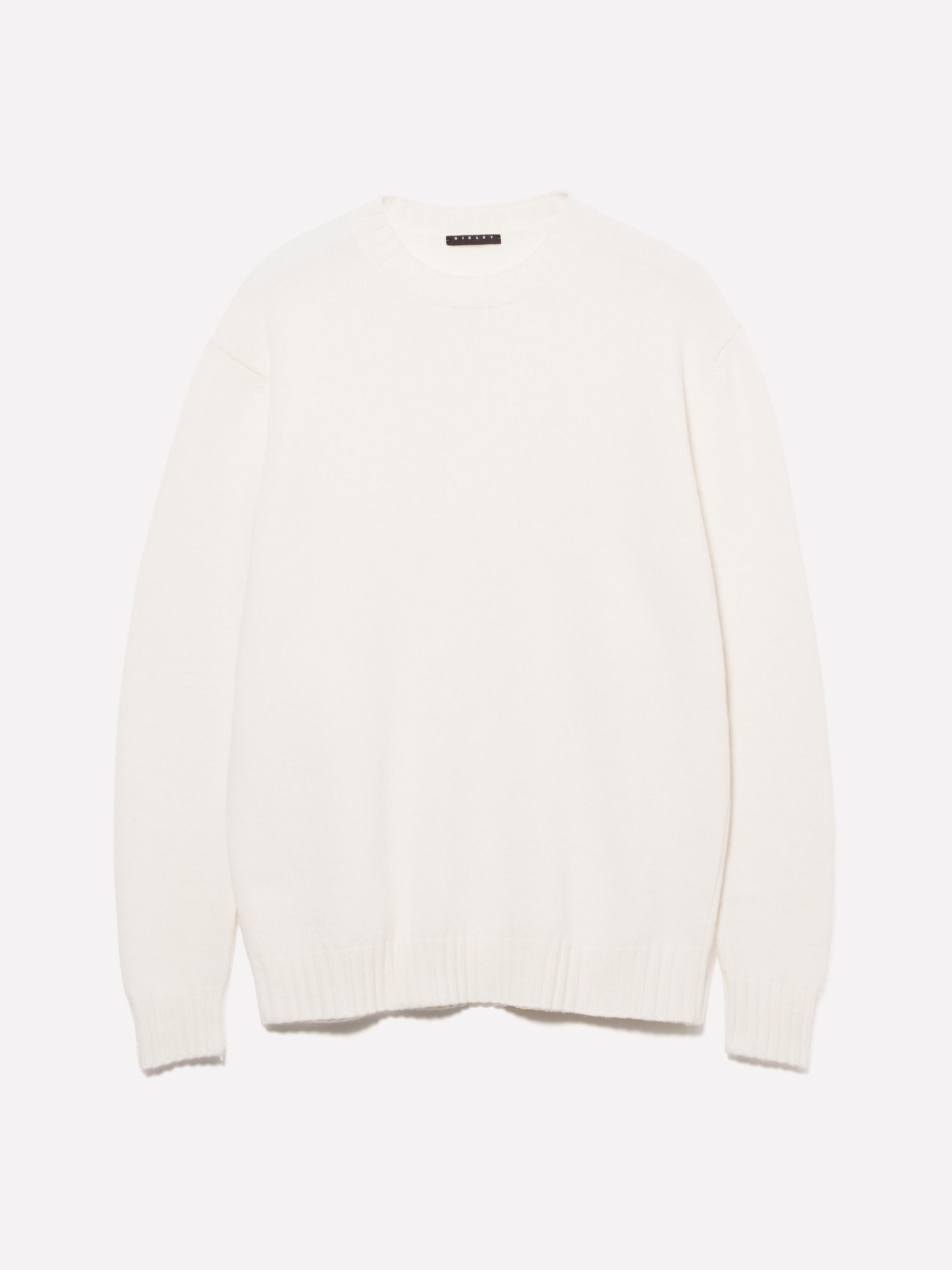 Maglia girocollo in misto lana da uomo bianco panna | Sisley Outlet