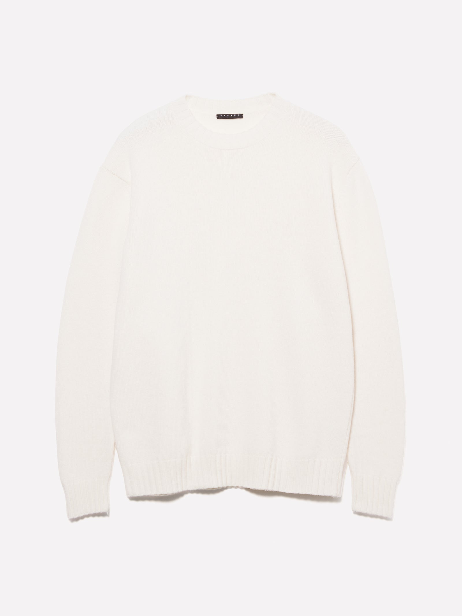 Crew neck sweater in wool blend da uomo bianco panna | Sisley Outlet