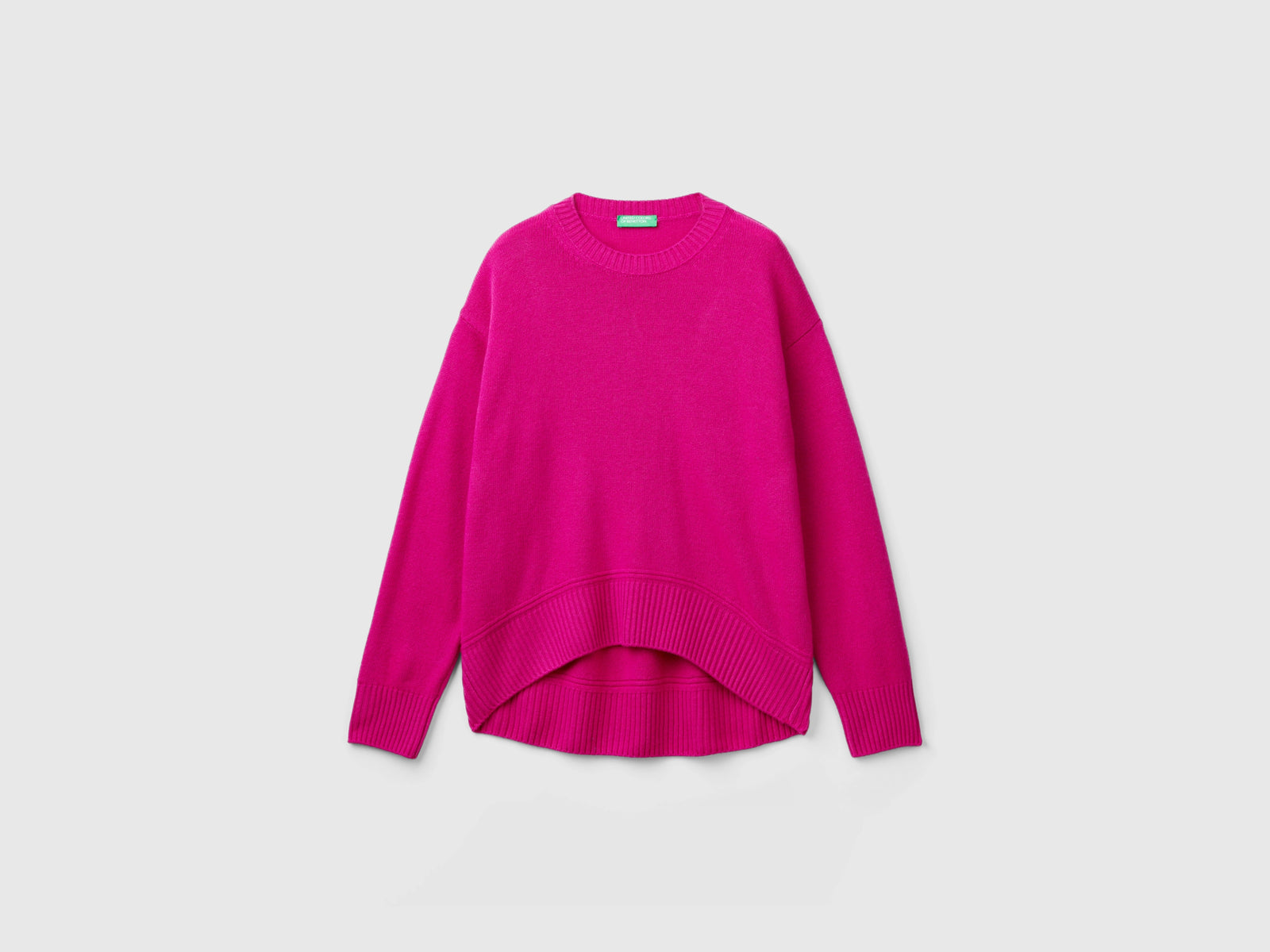 Maglia boxy fit in misto lana da donna ciclamino | Benetton Outlet