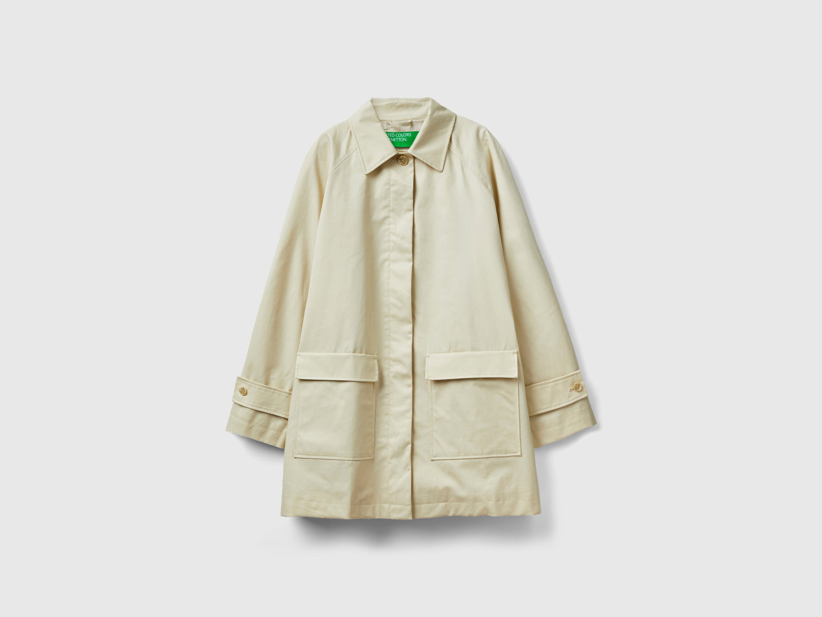 Trench in puro cotone da donna beige | Benetton Outlet