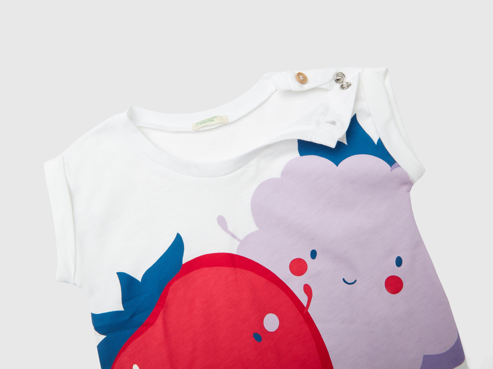 Maglietta con stampa frutta da neonato bianco 2 | Benetton Outlet