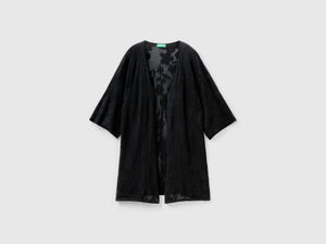 Cardigan lungo con motivo fiori