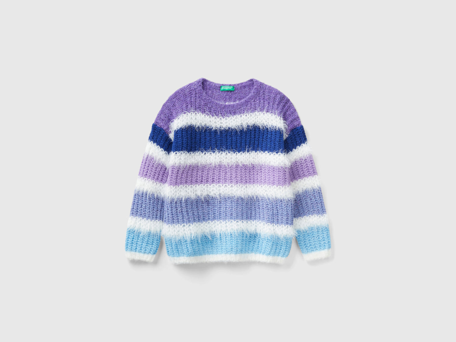 Maglioncino a righe con lurex da bambina multi-color | Benetton Outlet