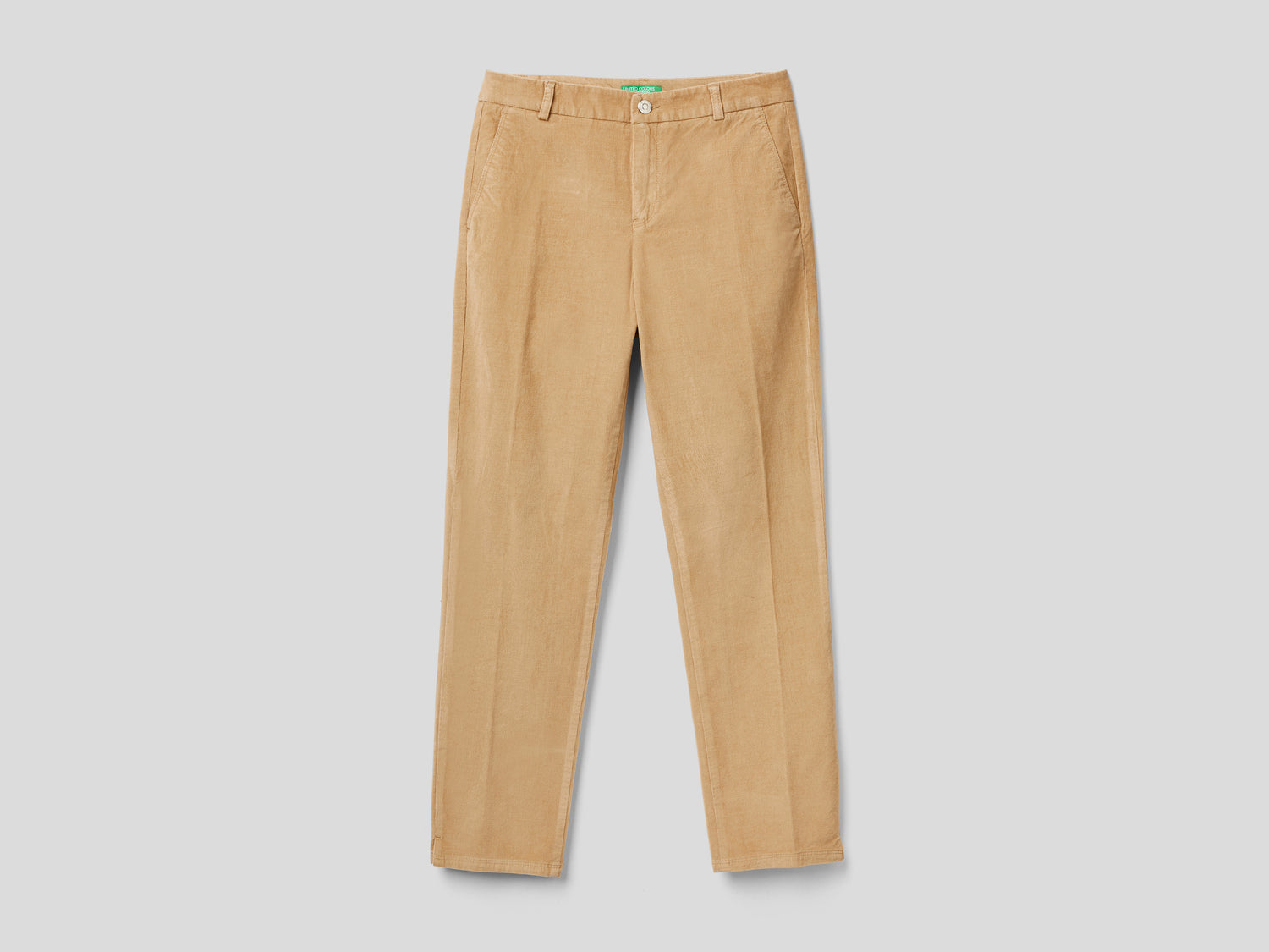 Chino in velluto elasticizzato da donna beige | Benetton Outlet