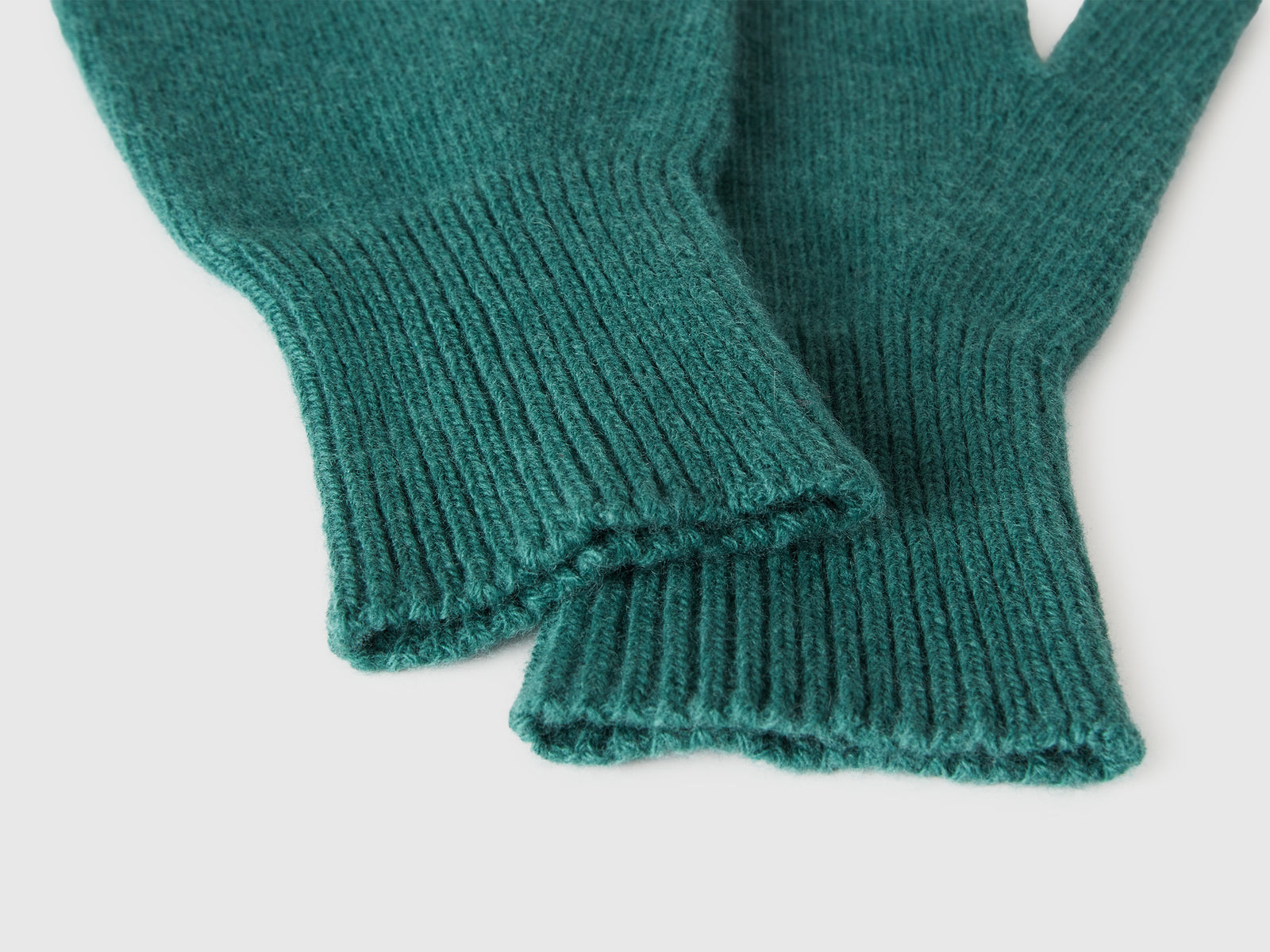 Guanti in pura lana Merino da donna verde scuro 3 | Benetton Outlet