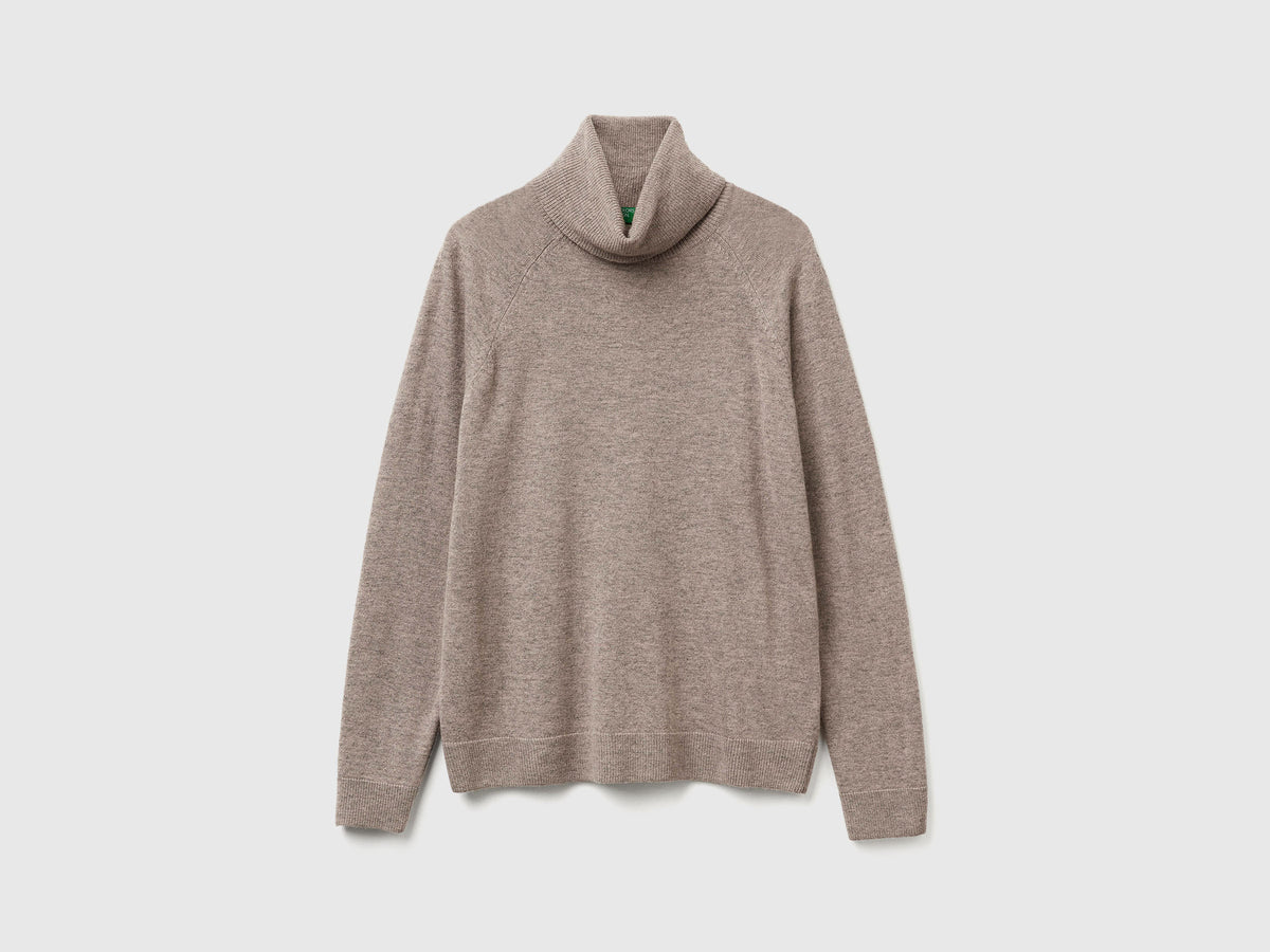 Maglione dolcevita in misto lana e cashmere