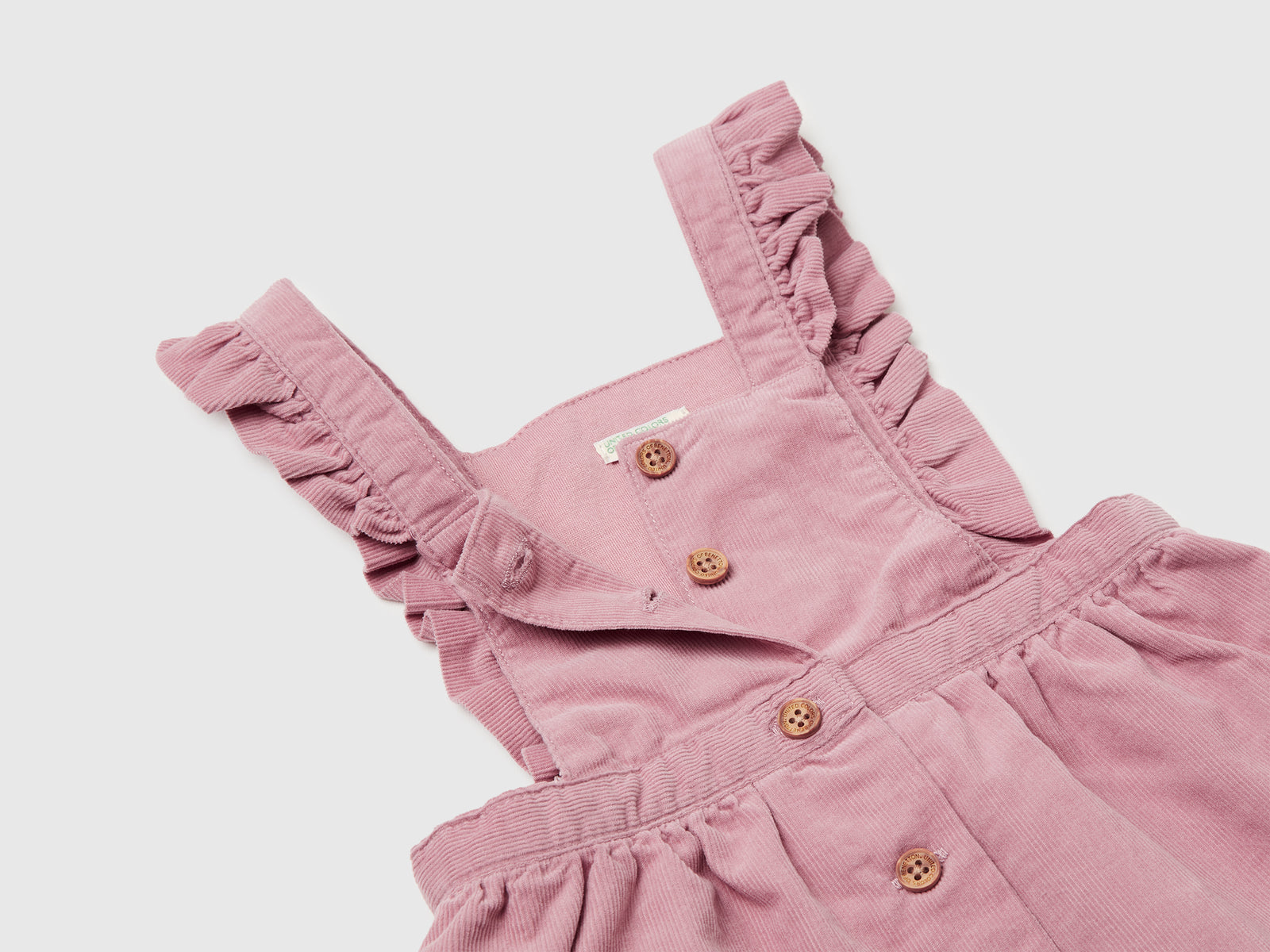 Gonna salopette in velluto da neonato malva 3 | Benetton Outlet