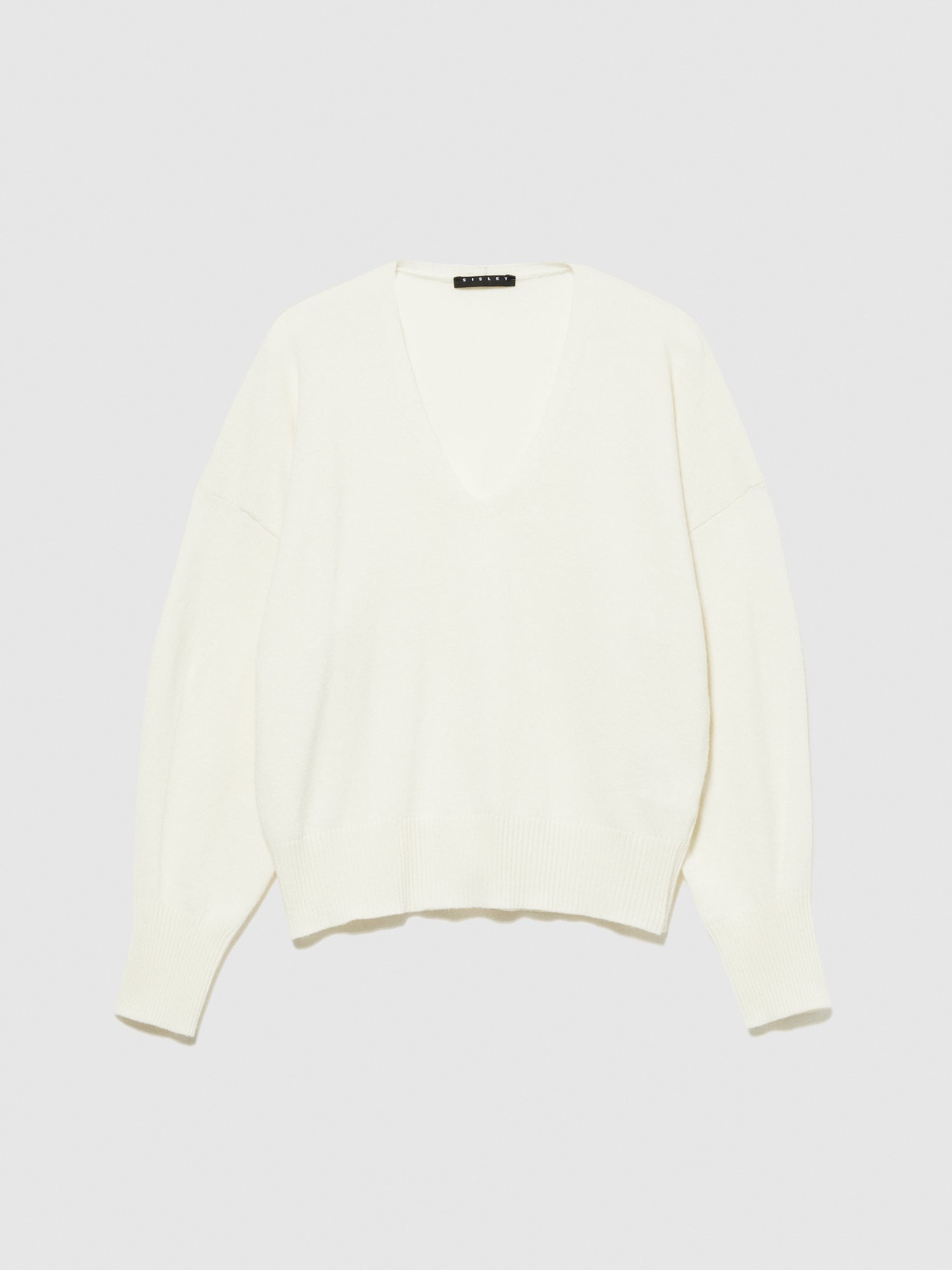 Maglia scollo a V da donna bianco | Sisley Outlet