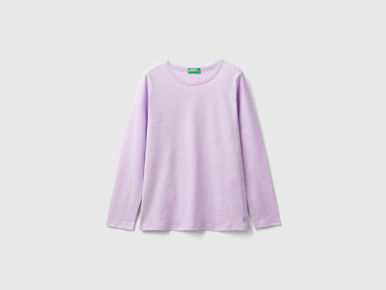 T-shirt a manica lunga in cotone bio da bambina lilla | Benetton Outlet
