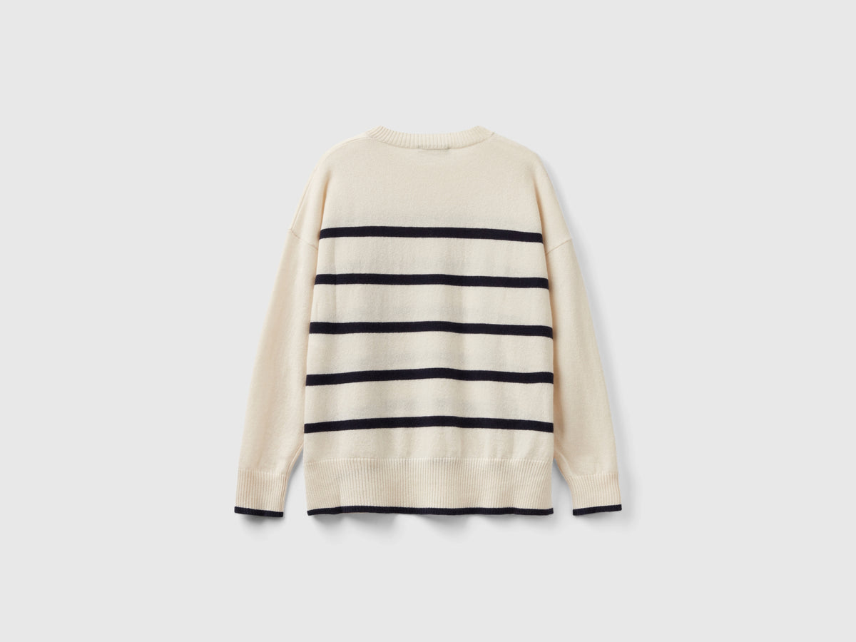 Maglia con righe in puro cashmere