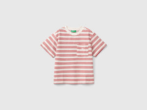 T-shirt a righe con taschino
