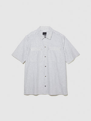 Camicia rigata a maniche corte