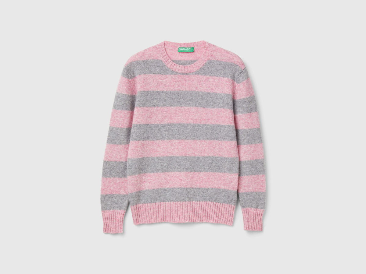 Maglia a righe in pura lana Shetland