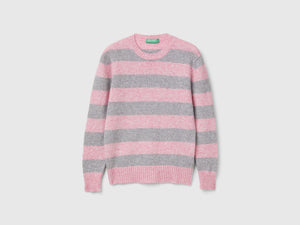 Maglia a righe in pura lana Shetland