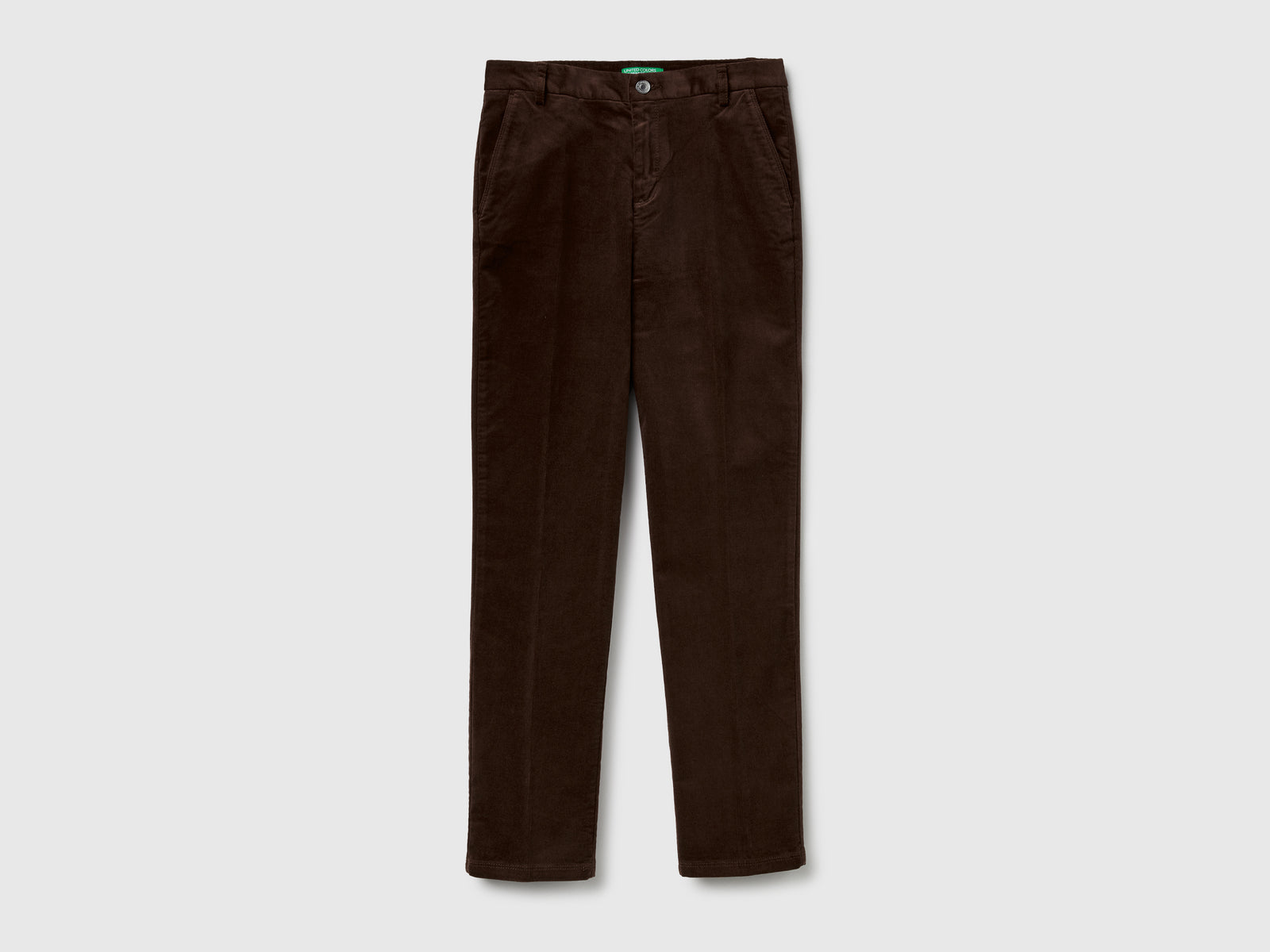 Chino in velluto elasticizzato da donna marrone | Benetton Outlet